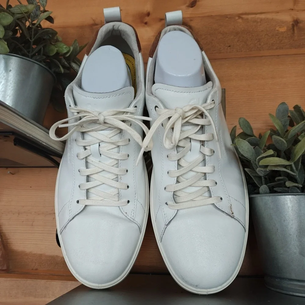 Cole Haan Grand Pro Tennis Sneaker Comfort Shoe White Leather C36922 Preppy 12 M